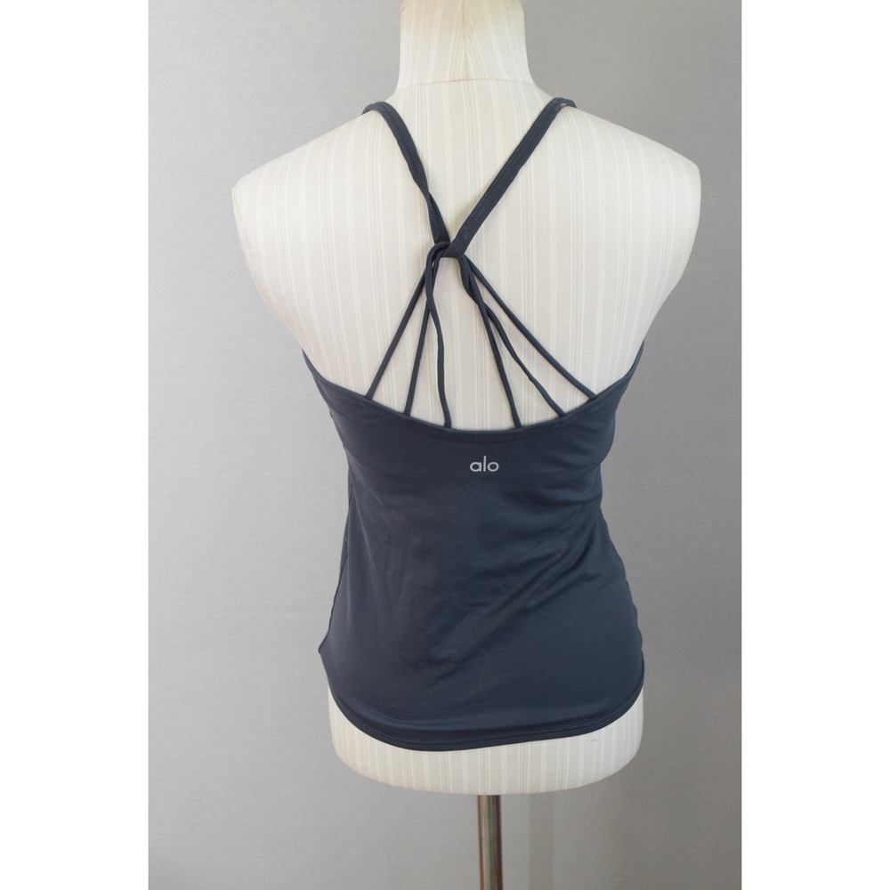 ALO Yoga Black Strappy Back Tank Top